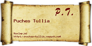Puches Tullia névjegykártya